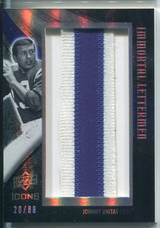 Johnny Unitas 2008 Upper Deck Icons Immortal Lettermen Jersey Card