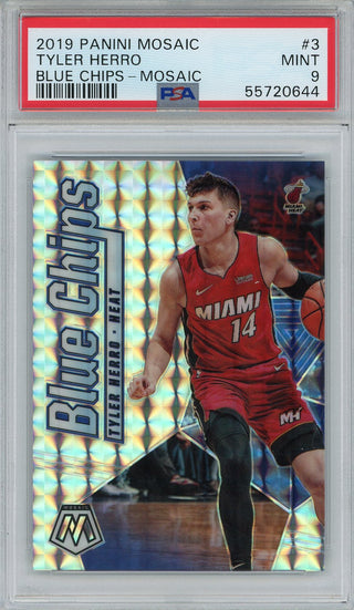 Tyler Herro 2019 Panini Mosaic Blue ChipsRookie Card #3 (PSA)