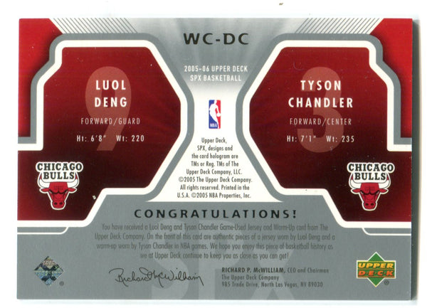 Luol Deng/ Tyson Chandler 2005 Upper Deck SPx Winning Combos Jersey Card