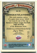 Torii Hunter Fleer Platinum Decade of Excellence Jersey Card