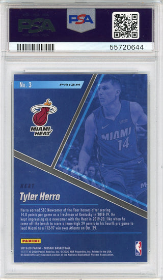 Tyler Herro 2019 Panini Mosaic Blue ChipsRookie Card #3 (PSA)