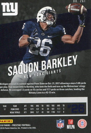 Saquan Barkley 2018 Panini Prestige Rookie Card