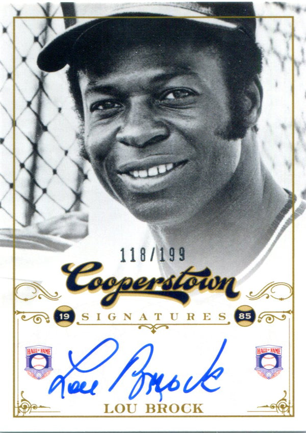 Lou Brock Autographed 2012 Panini Cooperstown Card