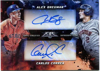 Alex Bregman Carlos Correa Topps Fire Baseball Certified Autograph Issue Duel Signature 14/20 2017