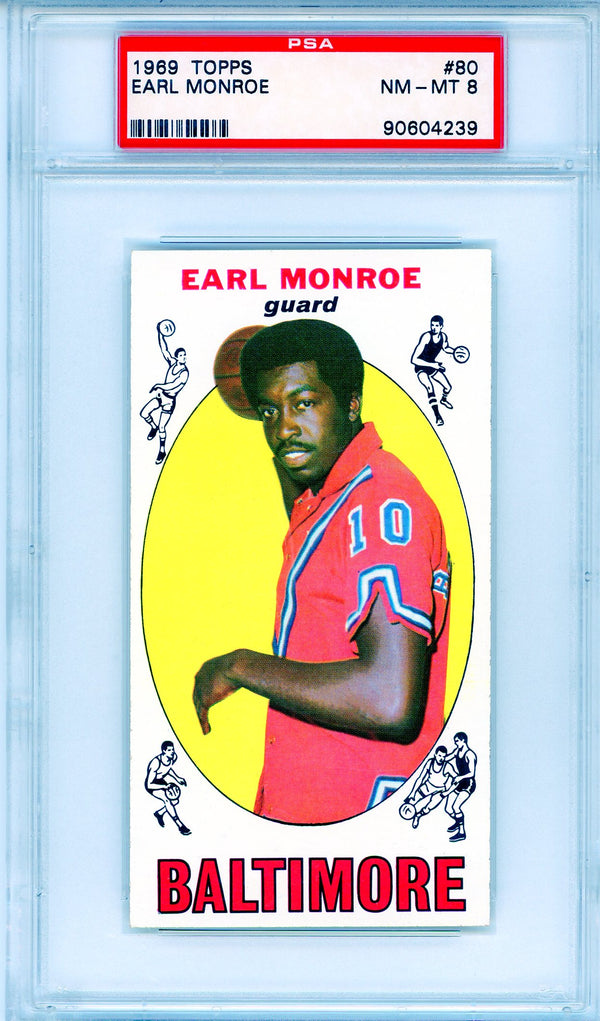 Earl Monroe 1969 Topps Card #80 (PSA NM-MT 8)