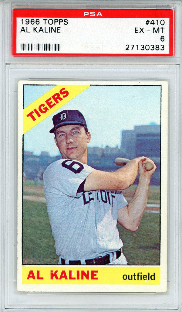 Al Kaline 1966 Topps Card #410 (PSA EX-MT 6)