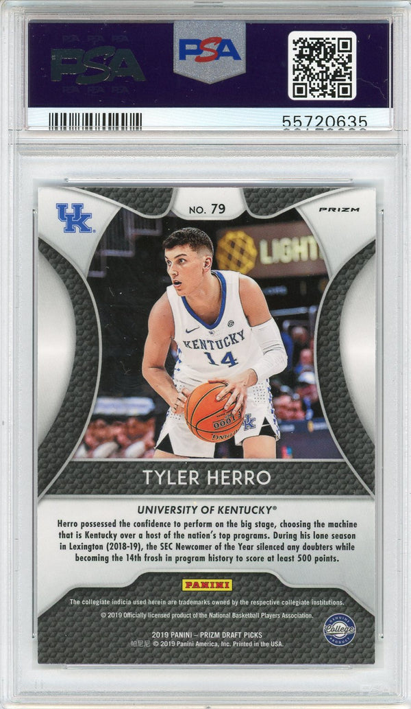 Tyler Herro 2019 Panini Prizm Draft Pick Pink Pulsar Prizm Rookie Card #79 (PSA)