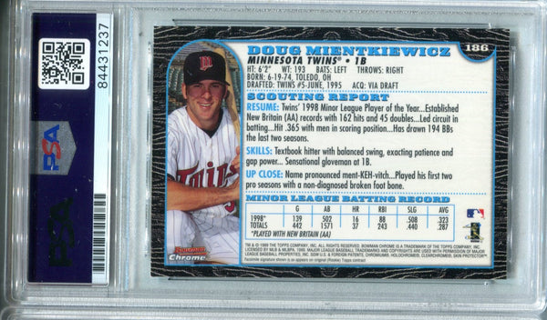 Doug Mientkiewicz 1999 Bowman Chrome #186 PSA Auto Gem MT 10