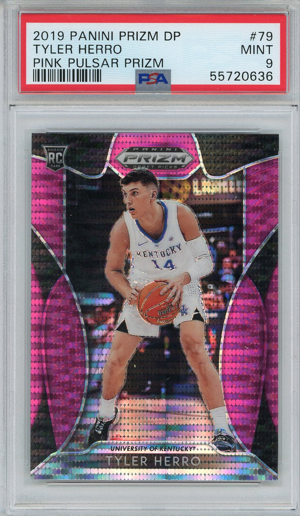 Tyler Herro 2019 Panini Prizm Draft Pick Pink Pulsar Prizm Rookie Card #79 (PSA)