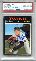 Jim Kaat 1971 Topps #245 PSA Auto Gem MT 10 Card