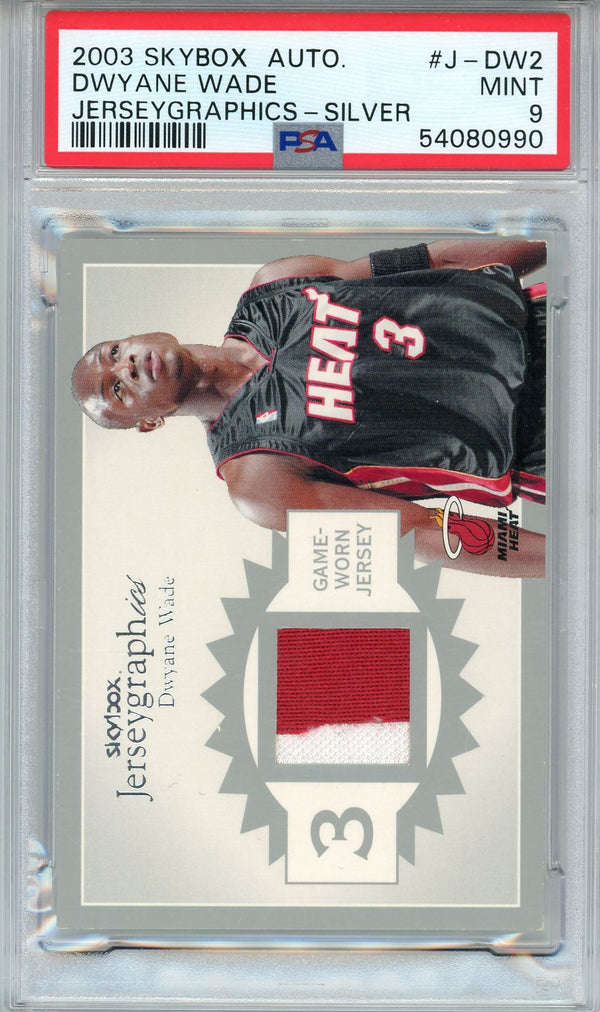 Dwyane Wade 2003 Skybox Jerseygraphics Sliver Rookie Card #J-DW2 (PSA)