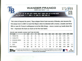 Wander Franco 2022 Topps Series One Green Reverse Foil #215  141/499 Card