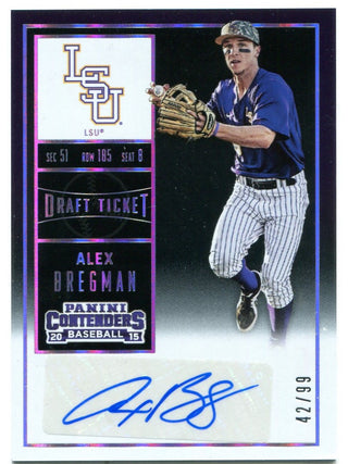 Alex Bregman Panini Contenders Collegiate Auto 42/99 2015