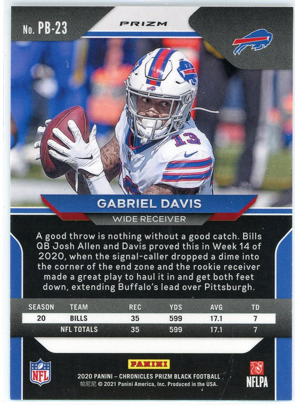 Gabriel Davis 2020 Panini Chronicles Prizm Black Silver Prizm Rookie Card #PB-23