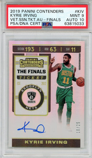 Kyrie Irving Autographed 2019 Panini Contenders The Finals Ticket Card #KIV (PSA)