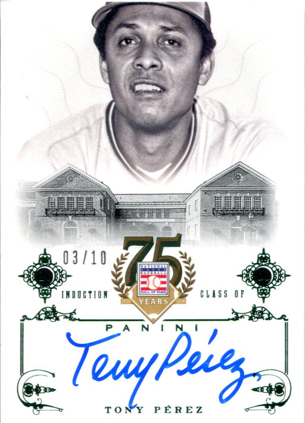 Tony Perez Autographed 2014 Panini Hall of Fame Card