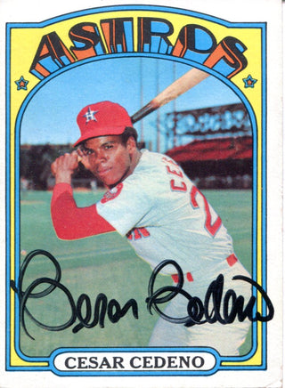 Cesar Cedeno Autographed 1972 Topps Card