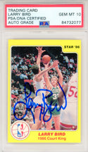 Larry Bird Autographed 1986 Star Card #4 (PSA Auto Gem MT 10)