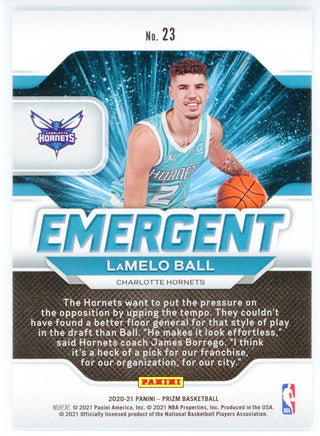 LaMelo Ball 2020-21 Panini Prizm Emergent Rookie Card #23