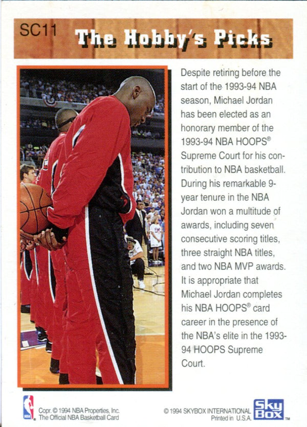 Michael Jordan 1994 Skybox Card #SC11