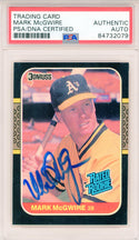 Mark McGwire Autographed 1987 Donruss Rated Rookie Card #46 (PSA Auto)