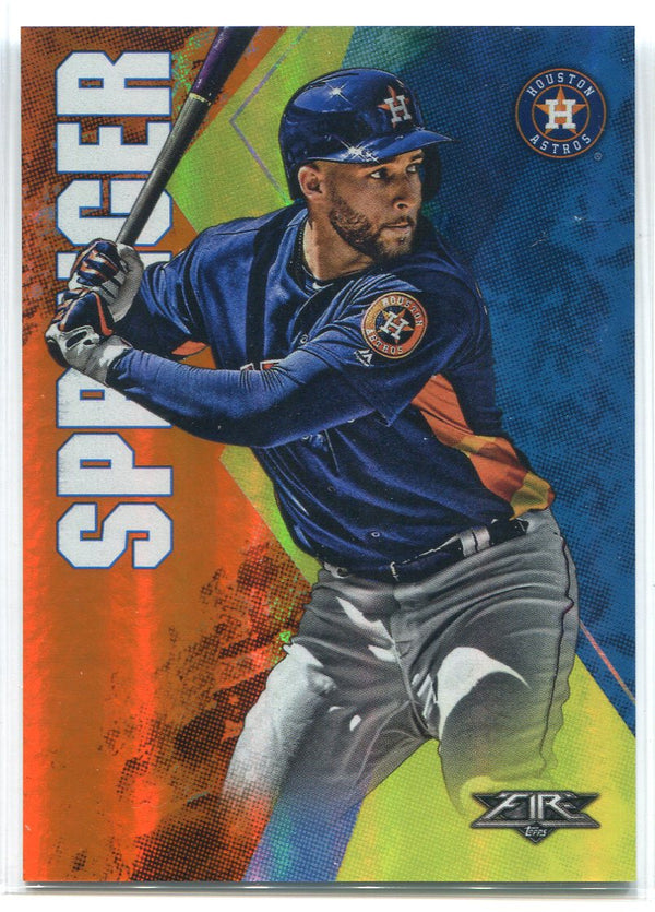 George Springer 2019 Topps Fire Orange Foil Refractor Card 74/299