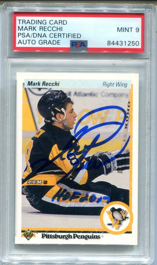 Mark Recchi 1990 Upper Deck "HOF 2017" #178 PSA Auto Mint 9 Card