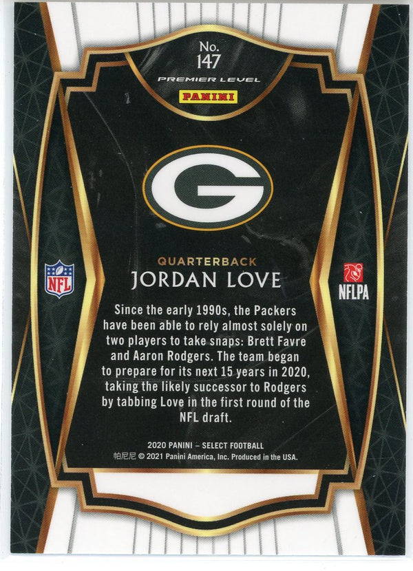 Jordan Love 2020 Panini Select Premier Rookie Card #147