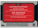 Joe Morgan 2013 Topps #MCP16 Manufactured Patch Card