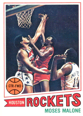 Moses Malone Unsigned 1977 Topps Card