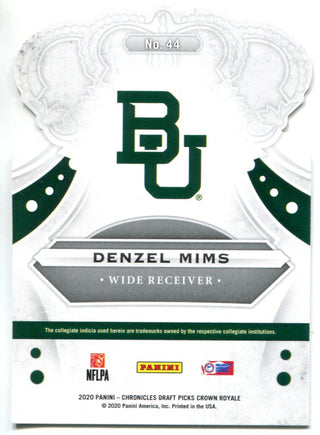 Denzil Mims 2020 Panini Chronicles Draft Picks Crown Royale Rookie Card