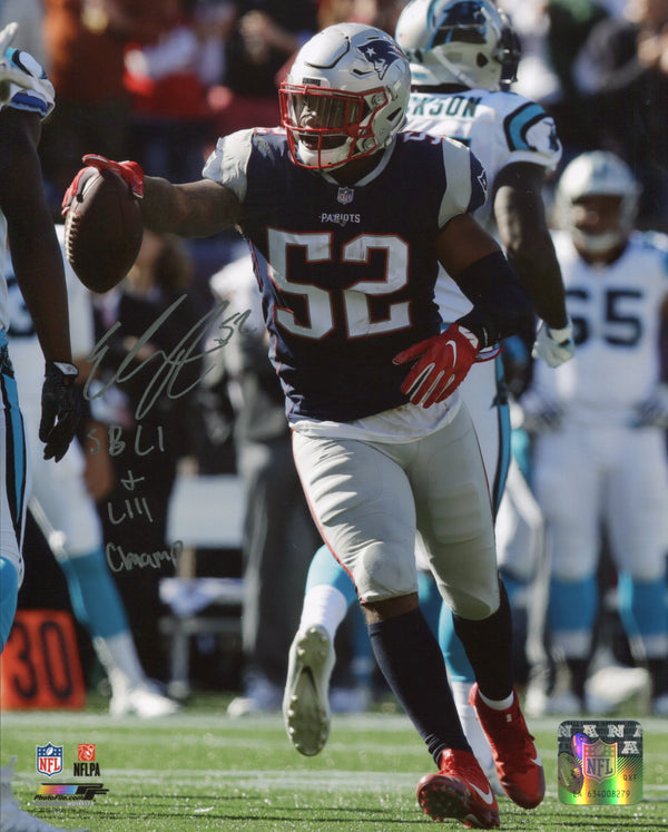 Elandon Roberts "SB LI & LIII Champ" Autographed New England Patriots 8x10 Photo