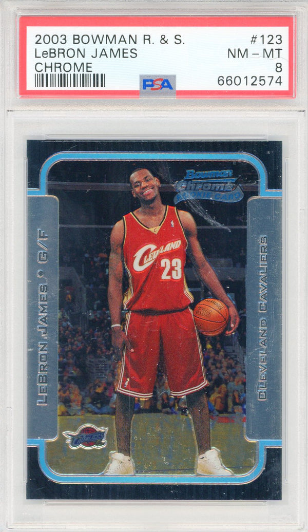 LeBron James 2003 Bowman Chrome Rookie Card #123 (PSA NM-MT 8)