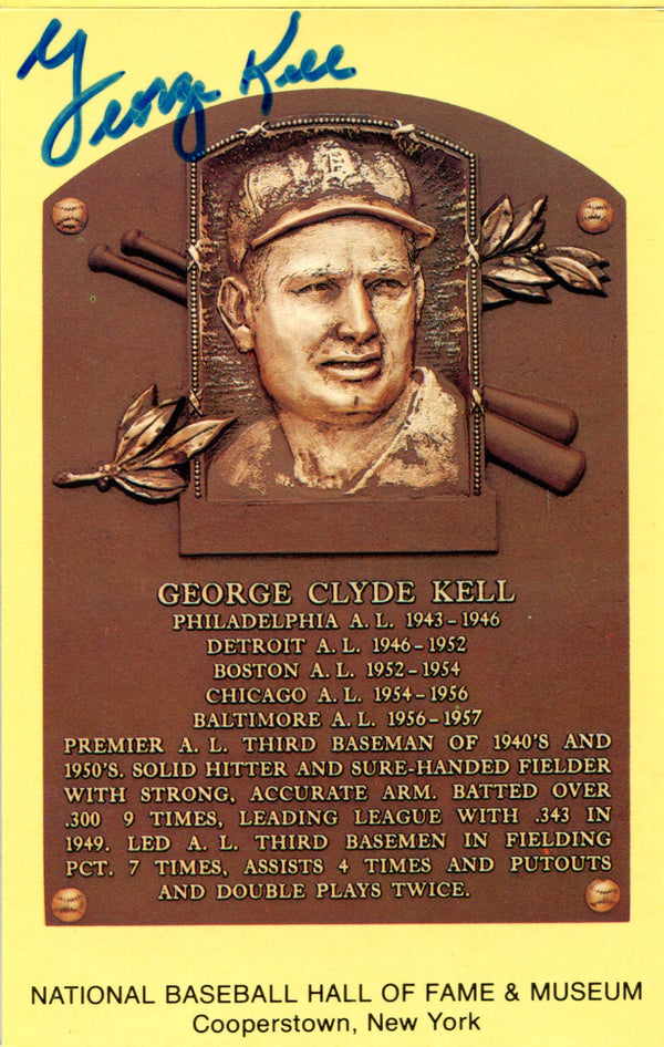 George Kell Autographed Hall of Fame Plaque