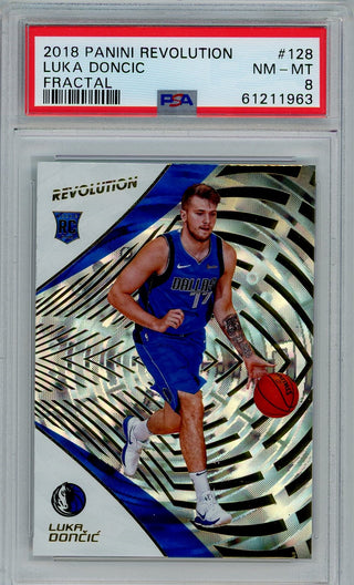 Luka Doncic 2018 Panini Revolution #128 Fractal PSA NM 8 RC