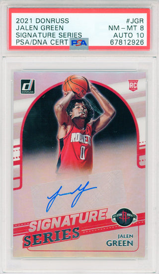 Jalen Green Autographed 2021 Panini Donruss Signature Series Rookie Card #JGR (PSA NM-MT 8/10)