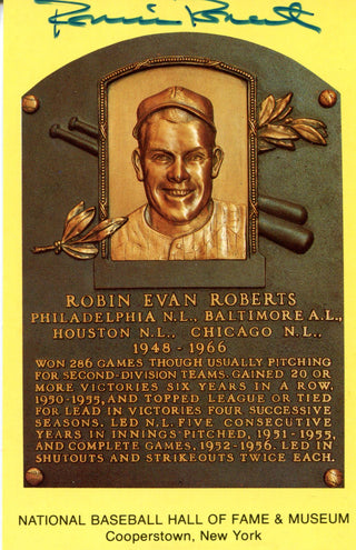 Robin Roberts Autographed Hall of Fame Plaque