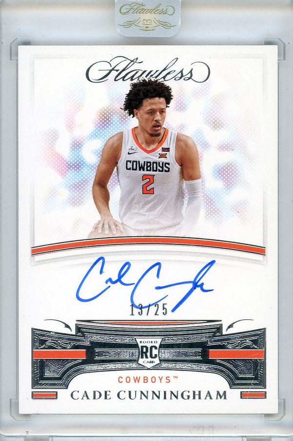 Cade Cunningham Autographed 2021 Panini Flawless Collegiate Rookie Encased Card