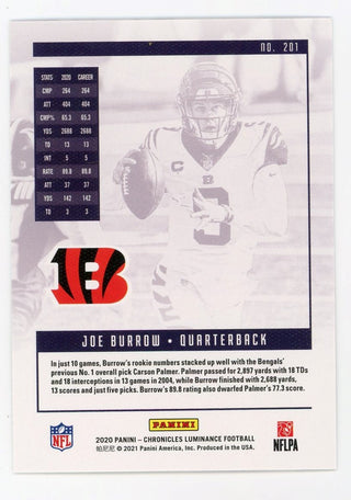 Joe Burrow 2020 Panini Chronicles Luminance #201 Card