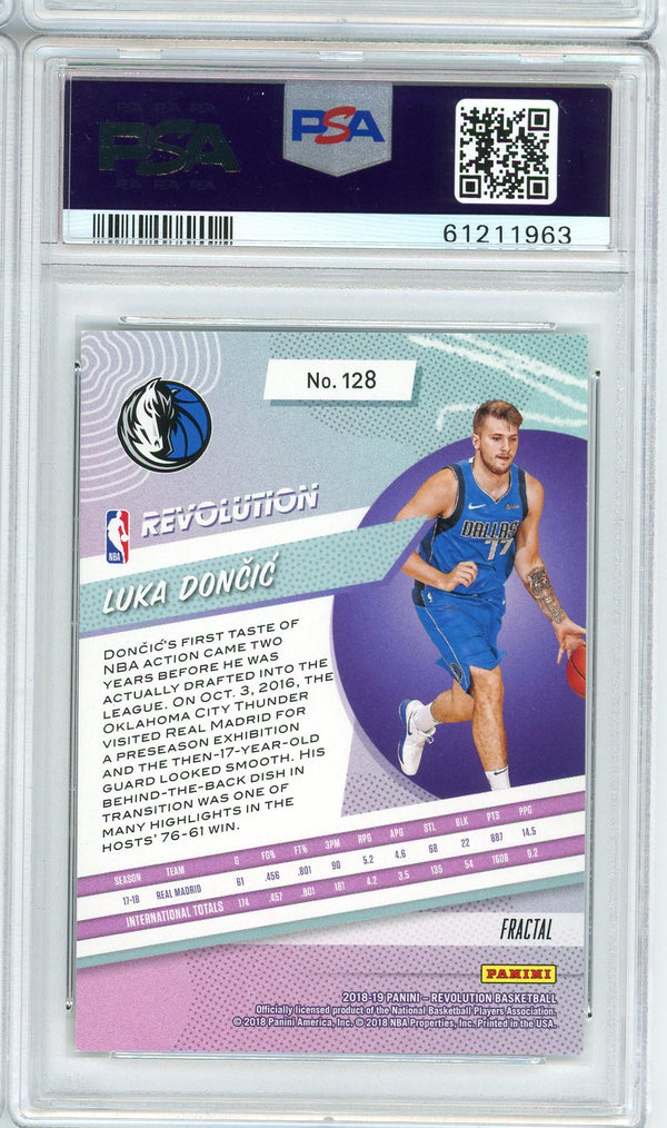 Luka Doncic 2018 Panini Revolution #128 Fractal PSA NM 8 RC