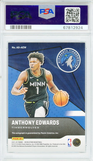 Anthony Edwards Autographed 2021 Panini Revolution Card #AG-AEW (PSA Mint 9/10)