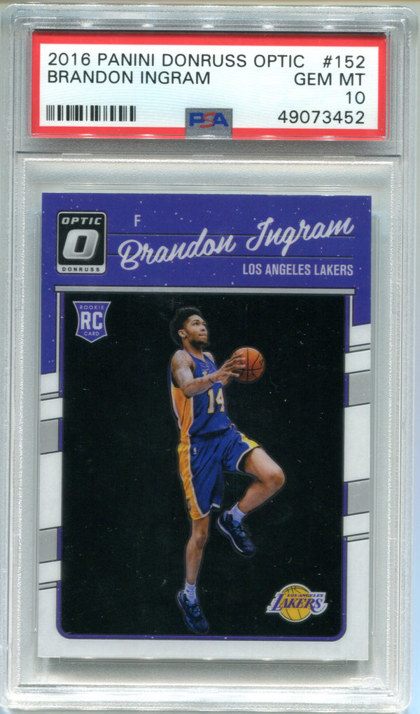 Brandon Ingram 2016-17 Panini Donruss Optic Rookie Card (PSA)