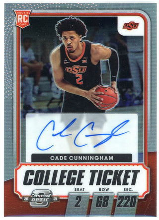 Cade Cunningham Autographed 2021 Panini Contenders Optic Silver Rookie Card