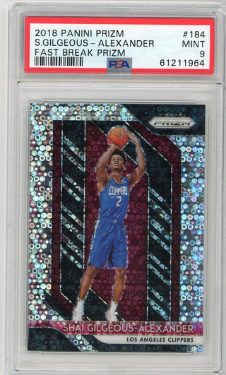 Shai Gilgeous-Alexander 2018 Panini Prizm #184 Fast Break Prizm PSA 9 RC