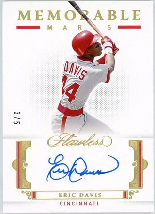 Eric Davis Autographed 2021 Panini Flawless Memorable Marks Card #MM-ED