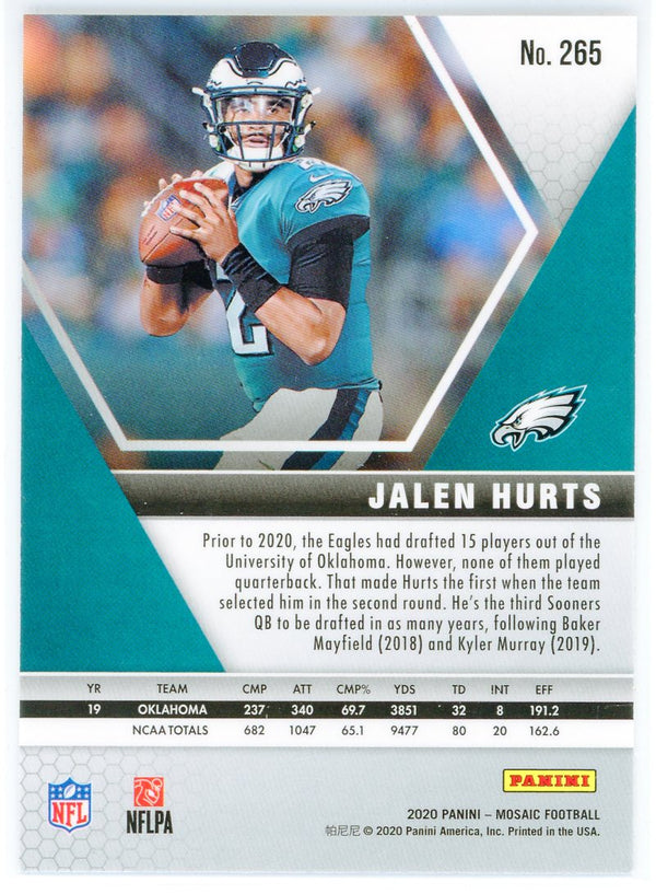 Jalen Hurts 2020 Panini Mosaic NFL Debut Rookie Card #265