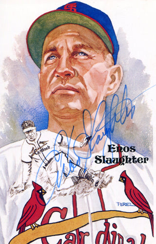 Enos Slaughter Autographed Perez-Steele Postcard #5973/10000