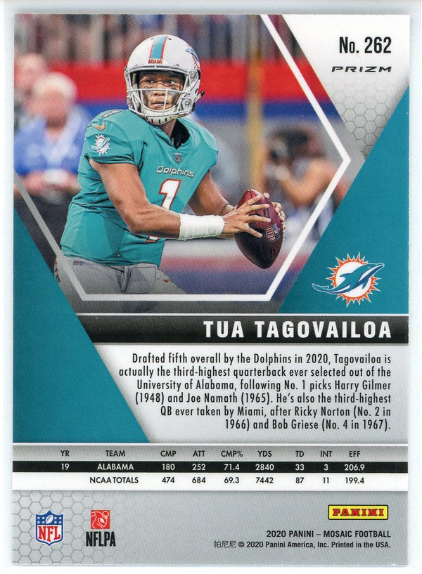 Tua Tagovailoa 2020 Panini Mosaic NFL Debut Rookie Prizm Card #262