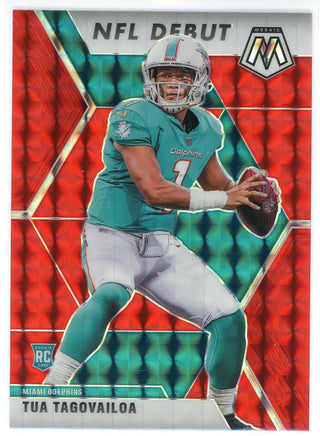 Tua Tagovailoa 2020 Panini Mosaic NFL Debut Rookie Red Prizm Card #262