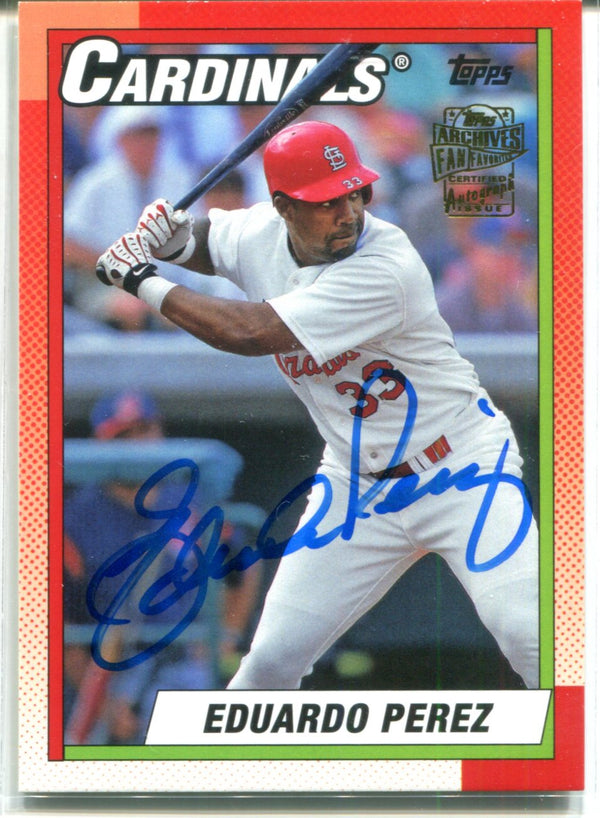 Eduardo Perez Autographed Topps Card